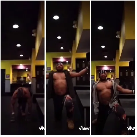 Gym Poses with Sleeveless Top