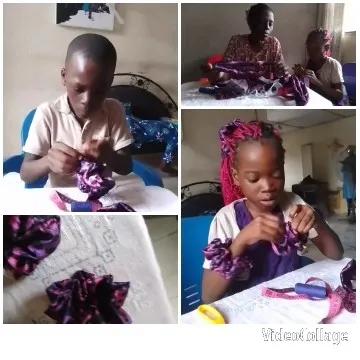 Children Engaged in Crafting Activity