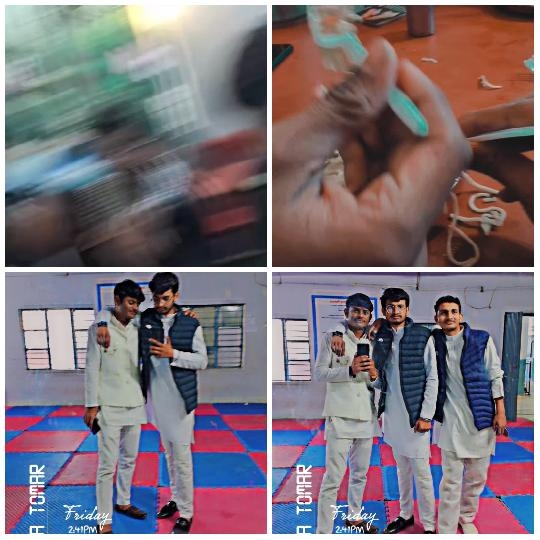 Blurry Shapes and Young Men Posing