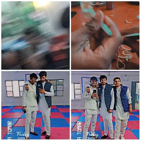 Blurry Shapes and Young Men Posing