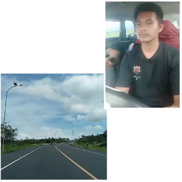 Road with Cloudy Sky and Car