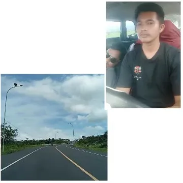 Road with Cloudy Sky and Car