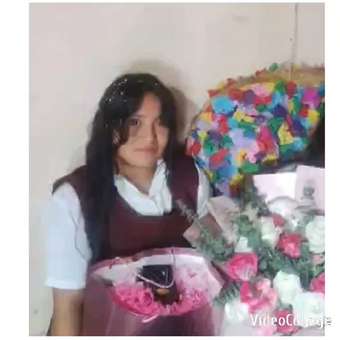Young Person with Colorful Bouquets