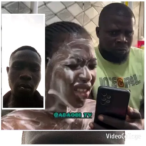Person Covered in Soap Checking Phone