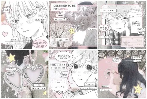 Anime Characters with Romantic Texts