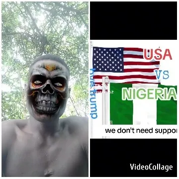 Skull Face Paint with Flags