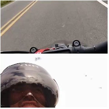 Motorcyclist Perspective With Helmet Reflection