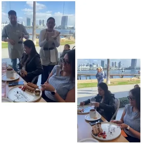 Outdoor Table with Churros and Drinks