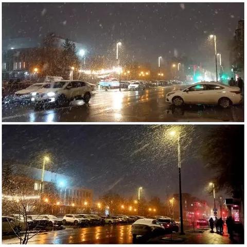Snowy Night Street Scenes