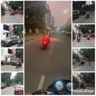 Motorcycle and Car City Scenes