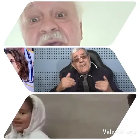 Older Men and Child with Face Nearby