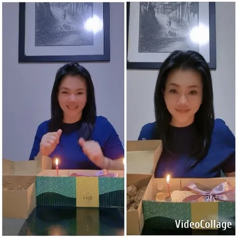 Smiling Woman with Festive Gift Boxes