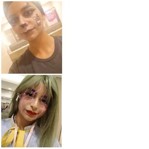 Costumed Individuals with Face Paint