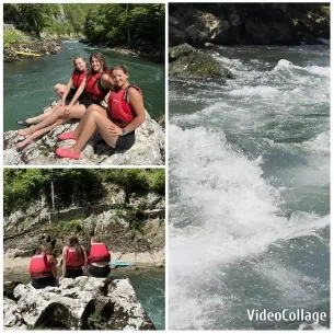 Girls by River in Life Jackets