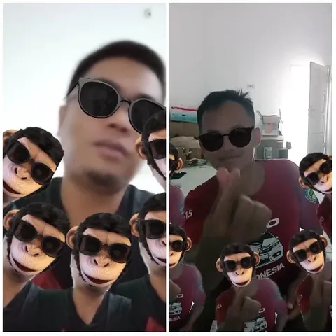 Split-Screen of Two Sunglasses Wearers