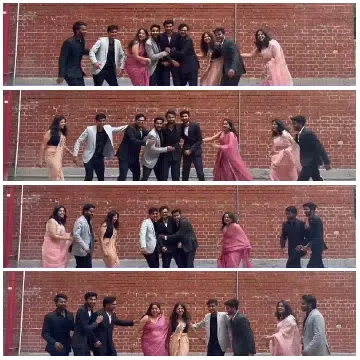 Well-Dressed Group by Brick Wall