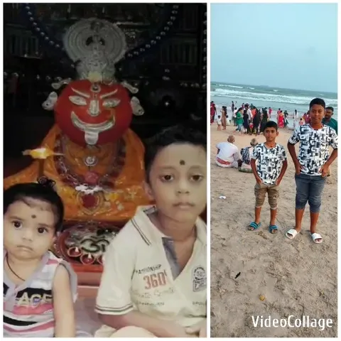 Children at Temple and Beach