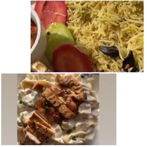 Two Plates of Colorful Dishes