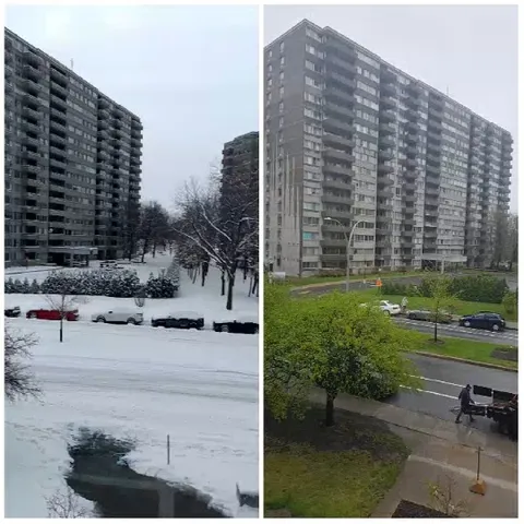 Seasonal Changes at Apartment Building
