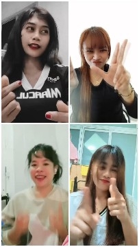 Four Smiling Women Indoors