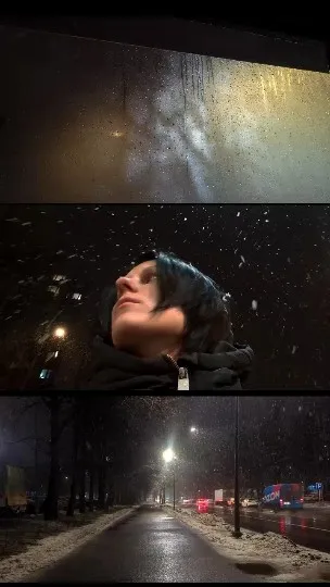 Foggy Window and Snowy Streets