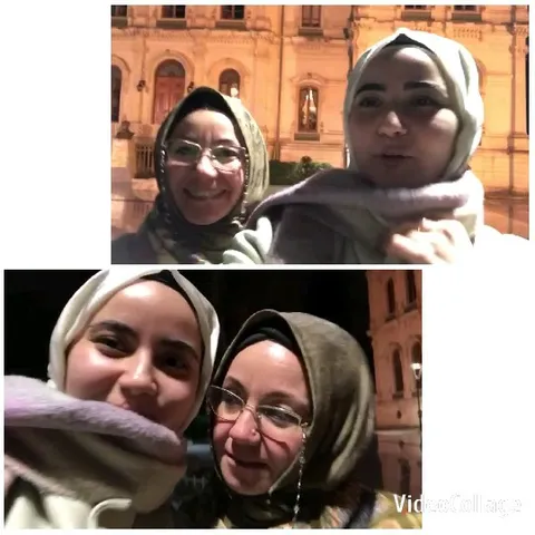 Selfie with Headscarves at Night