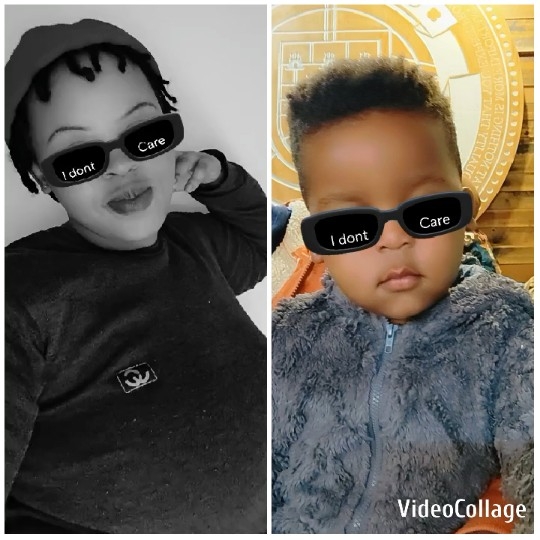 Sunglasses and Text Split-Screen