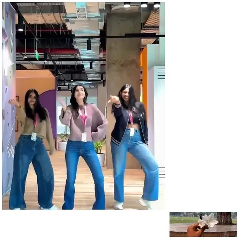 Three Friends Posing Indoors