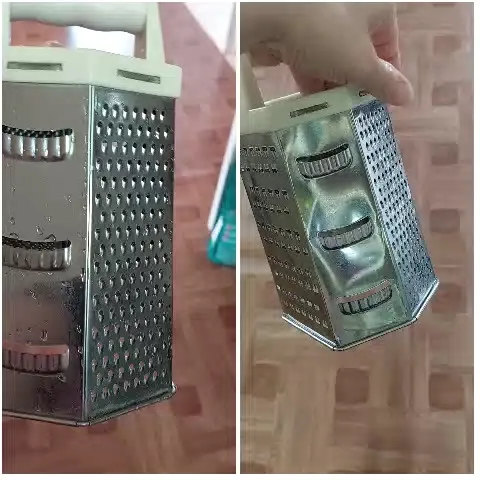 Metal Box Grater Against Parquet Floor