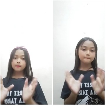 Young Person Clapping Against Background