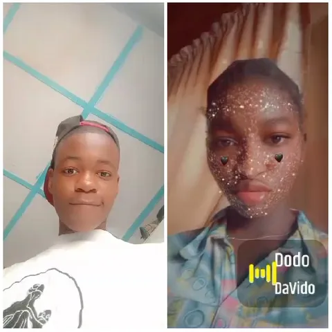 Person with Cap and Glitter Filter