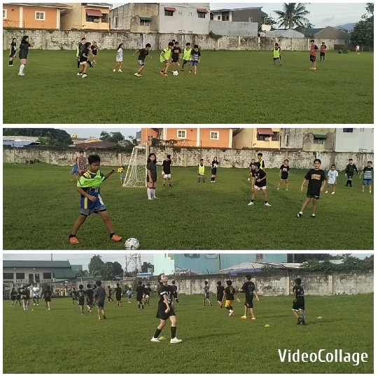Children Playing Soccer on Grassy Field