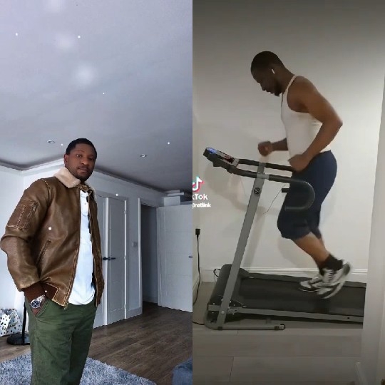 Person in Room and Treadmill Workout