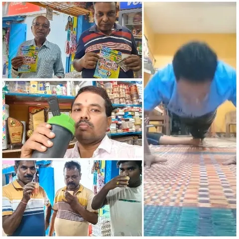 Men with Colorful Magazines and Drinks
