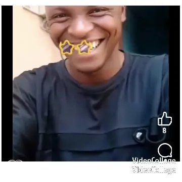 Person Smiling with Playful Filter