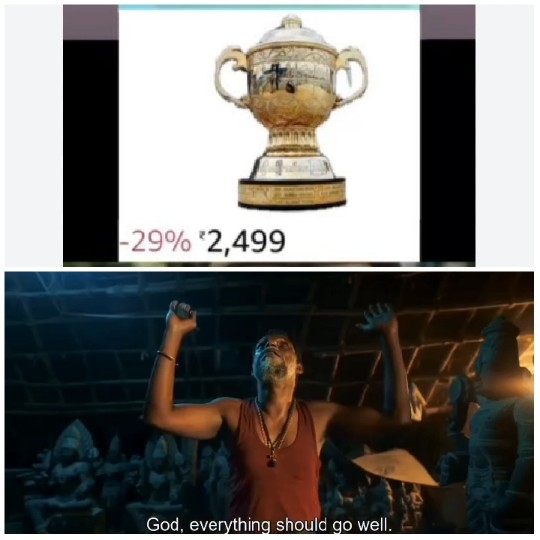 Trophy with Discount and Hopeful Gesture