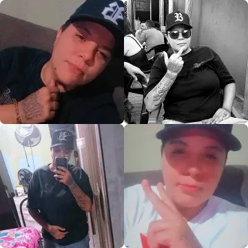 Four Photos of Individual with Tattoos