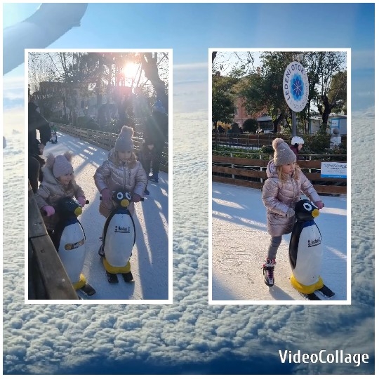Children Ice Skating with Penguins
