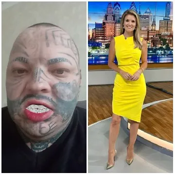 Facial Tattoos and Bright Yellow Dress