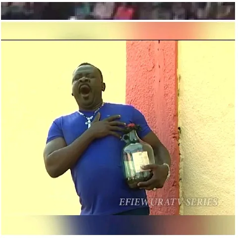 Person with Jug Against Colorful Wall