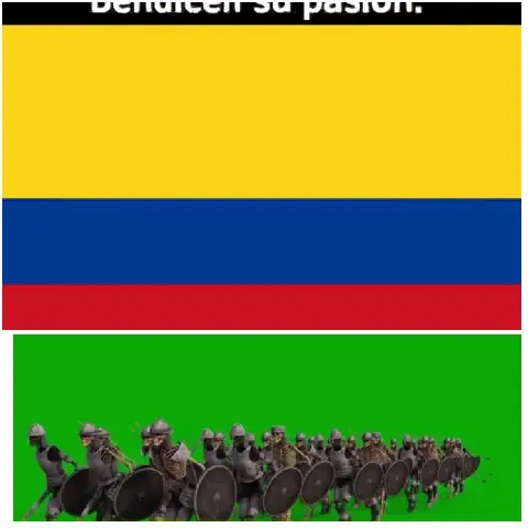 Three-Color Flag and Armored Warriors