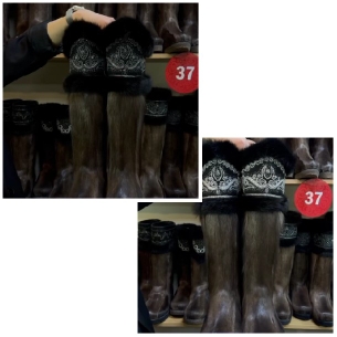 Brown Furry Boots on Shelf