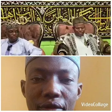 Men in Traditional Attire with Backdrop