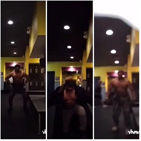 Gym Workout Poses in Triptych