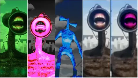 Abstract Siren Characters in Cityscape