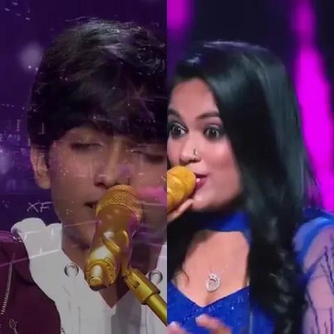 Two Singers with Golden Microphones