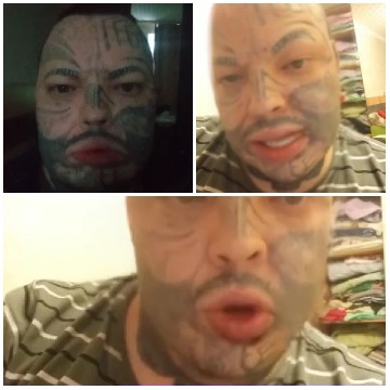 Person with Extensive Facial Tattoos