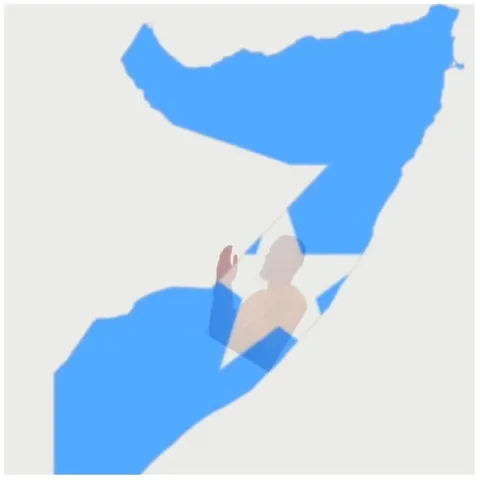 Map Silhouette with Star