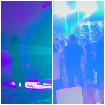 Nightclub Dancing Under Bright Lights