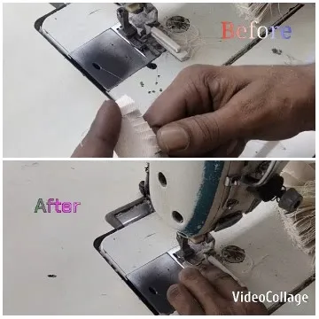 Sewing Machine in Use Demonstrating Process